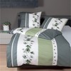 Janine Bed Linen Mako Soft Seersucker Green/Grey Size 155 x