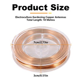 Electroculture Gardening Copper Wire, 10m Copper Coil for Gardening, Electroculture Copper Coils Antennas, Gardening Pure Copper Wire, Electroculture Pflan Copper Wire for Plants and Vegetable Growing