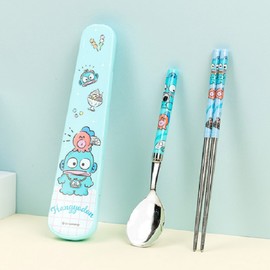 Sanrio Hangyodong Junior Slim Vacuum Stainless Steel Cutlery Case 3-Piece Set for Kindergarten and Elementary School Students Picnic Spoons and Chopsticks / 산리오 한교동 주니어 슬림진공 스텐수저 케이스 3P세트 유치원 초등학생 소풍숟가락 젓가락