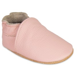 Hmiya Soft Leather Crawling Shoes, Baby Shoes with Suede Soles, for Boys and Girls aged 0–6 Months, 6–12 Months, 12–18 Months and 18–24 Months, Light pink