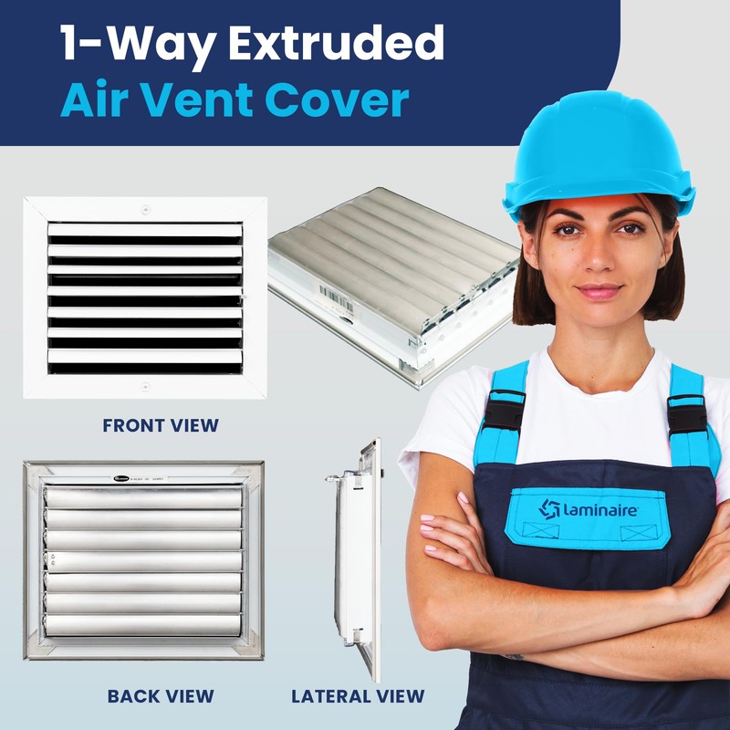 8x10 Inch (Duct Opening) Aluminum 1-Way Air Flow Vent –