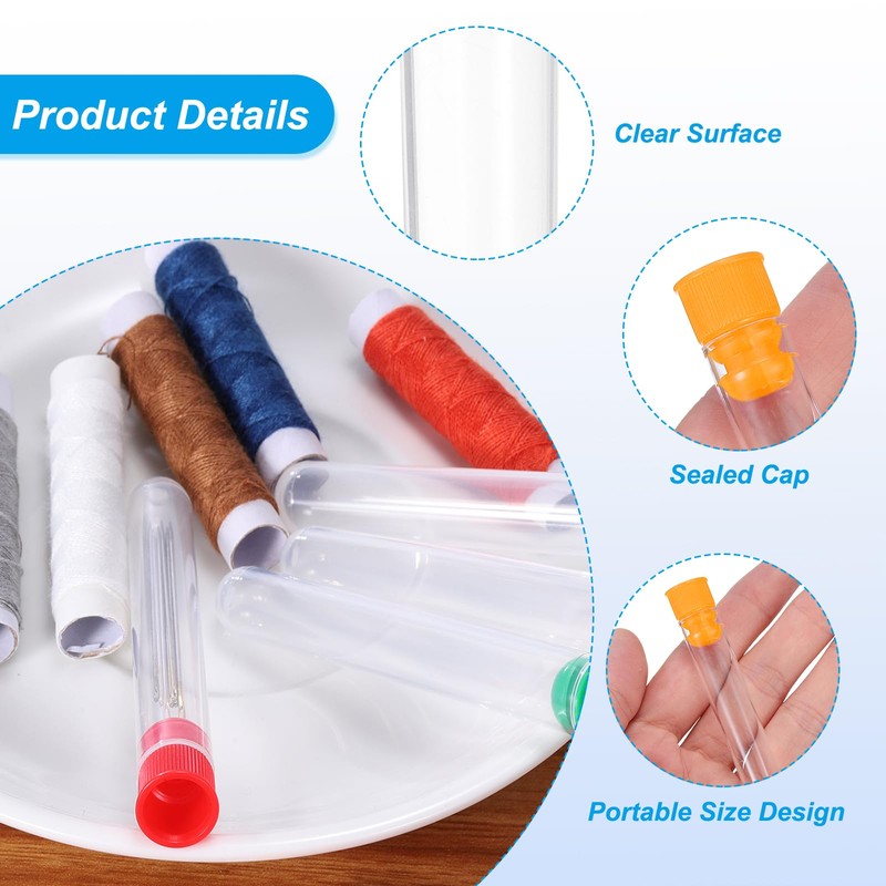 PATIKIL 0.6x2.4" Plastic Sewing Needle Storage Holder, 10 Pcs Portable
