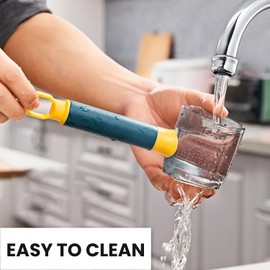 AEX Multifunctional Potato Peeler, Vegetable Peeler, Peelers for Kitchen, Onion Slicer, Cabbage Shredder with Storage Box and Comfortable Grip -[Blue]