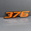 Emblem Badge 2x Orange Black 376 Hemi Emblems 376 Side
