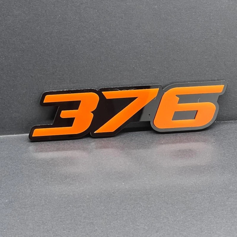 Emblem Badge 2x Orange Black 376 Hemi Emblems 376 Side