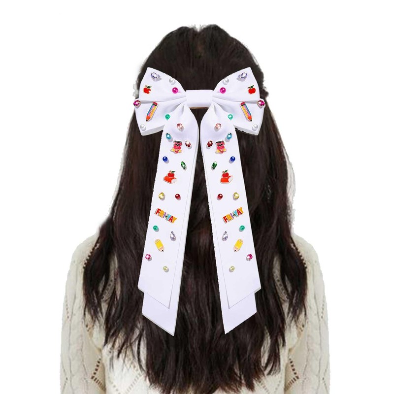 2PCS Teacher Hair Bows Techer Accessories for Women Back To