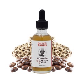 Papa Rozier Farms 50/50 Pure Organic Blend Castor and Moringa Oil for Hair Growth Treatment, Skin Moisturizer, Grow Eyelashes, Eyebrows and Nails Treatment, 2 Fluid Ounces, Pack of 1