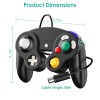 Wired Black for Wii Gamepad Shock Game Controller Compatible with