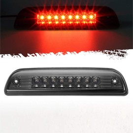 Partsam High Mount Stop Light Red Led Third 3rd Brake Light Replacement for Tacoma 1995 to 2016 Pickup Rear Cab Center Mount Stop Brake Tail Cargo Light Lamp Waterproof(Chrome Housing Smoke Lens)