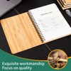 CWUINT 4 Set Lined Bamboo Journal Notebook,80 Pages,5.3”*7.2”,Hardcover Executive Notebooks,Daily