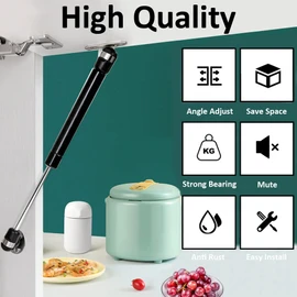 MOCNT 6Pcs 150N Gas Strut Lid Gas Spring Lift Support Gas Shock Soft Close Stay Hinge Lid Stay Lift Struts 150KG Black Kitchen Cabinet Cupboard Furniture Hardware