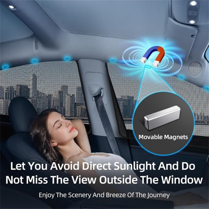 4PCS/Set Mesh Car Side Window Shades with Magnets,Block UV Protection