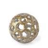 Homeroots 3" Gold Metal Decorative Orb Tabletop Sculpture