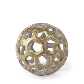 Homeroots 3" Gold Metal Decorative Orb Tabletop Sculpture