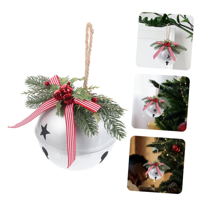 FUNOMOCYA Christmas Bells Large Iron Crafted Bells for Tree Decor