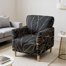 LiveGo Stretch Banquet Armchair Slipcover, Knit Chair Covers with Arms, Non-Slip Waterproof Chair Slipcover for Living Room, Office, Reception, and Pet-Friendly Furniture Protector (Color S)