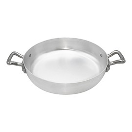 Pentole Agnelli Linie Family Cooking Aluminium Pfanne mit Zwei Griffen, Metall, Silber/schwarz, 22 cm