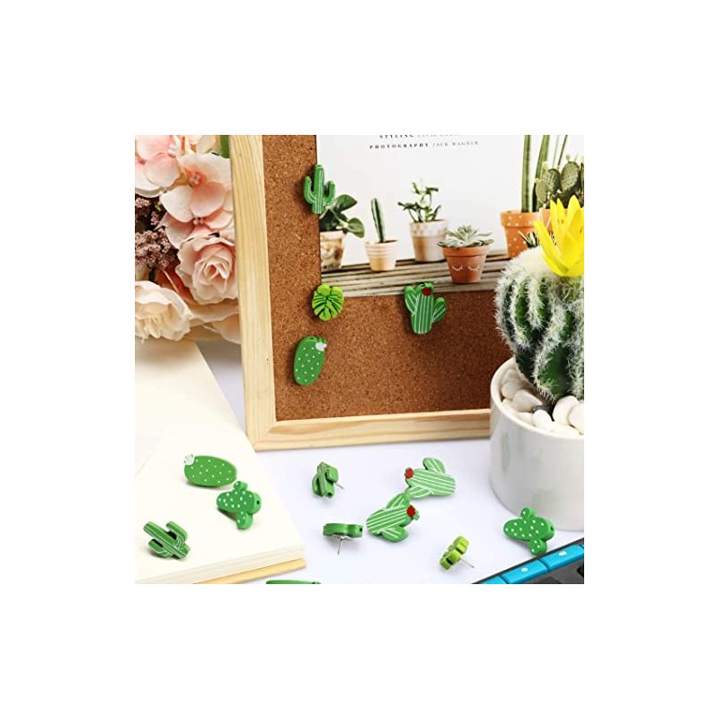 Chinchetas De Madera y Palma De Cactus, Decorativas para Fotos,