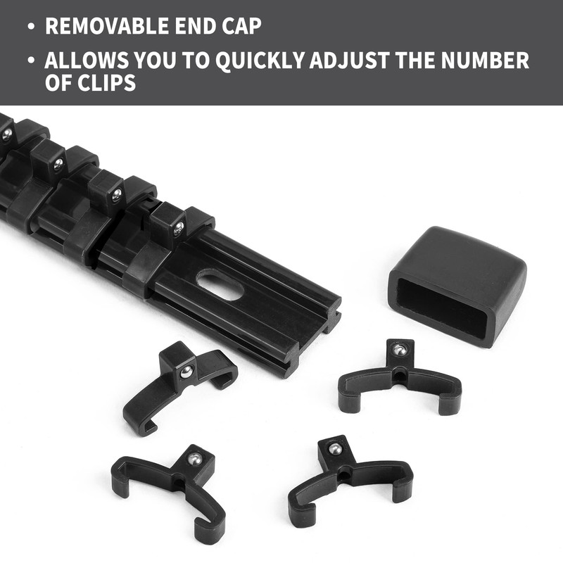 Reniteco Socket Organizer Drive ABS Tools - Black Socket Holder,