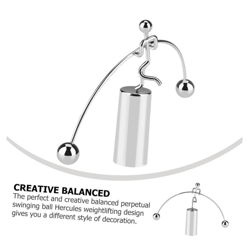 ORFOFE Balance Cylinder Weightlifting Man Tumbler Iron Desktop Ornament Metal