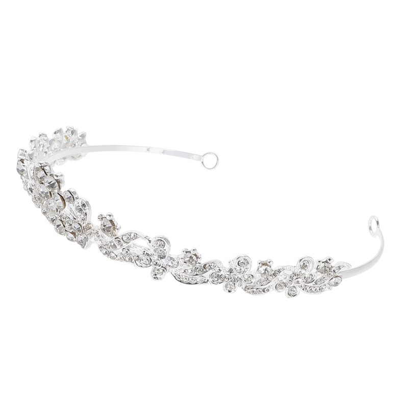 FRCOLOR Crystal Wedding Tiara for Bride,Elegant Rhinestone Bridal Flower Tiara