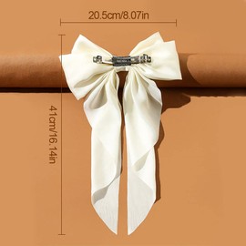 XPEX Pack of 3 Hair Bow Tail Satin Bow Long Tail Headpiece Winter Hair Clip Headgear Hair Accessories Hair Bow for Women and Girls Gifts