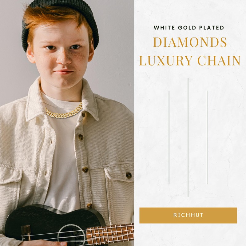 richhut Cuban Link Chain for Kids Teen - Luxury 18K