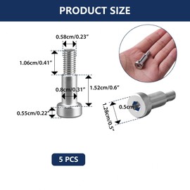 5 Pcs Hex Socket Shoulder Bolt – Metric Stainless Steel Shoulder Screws 8mm Shoulder × M6 Thread × 16mm Length for Machinery & Industrial Assembly