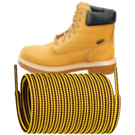 Endoto Boots Shoe Laces for Timberland Work Hiking Hunting Round Replacement Shoelaces(Color:Yellow&Brown,Size:62Inch)