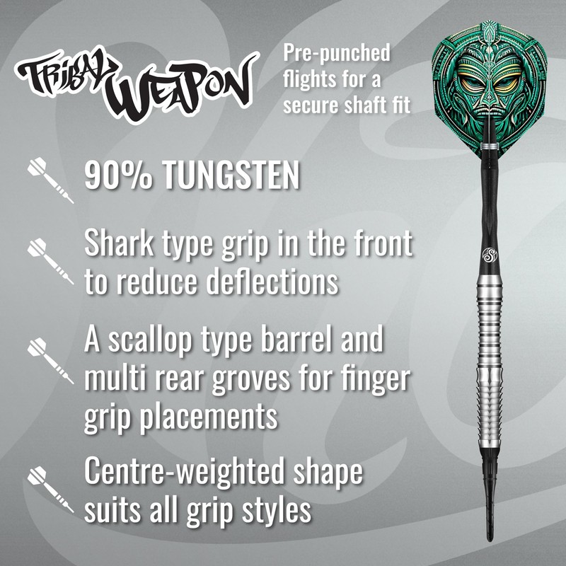 Shot! Tribal Weapon Toki Soft Tip Darts Set 90% Tungsten