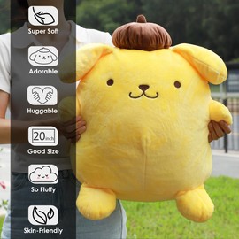 Juju Pompompurin Plush (20 in) - Cute Kawaii Stuff - Kawaii Accessories Pompompurin Stuff - Pompompurin Accessories Cute Accessories - Kawaii Plush Pom Pom Purin Plush - Kawaii Plushies (Hpy)