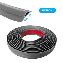 Carpet Edge Trim Strip, Self Adhesive Carpet Edge Strip, Flexible Floor Transition Strip from Carpet to Tile, PVC Threshold Transitions Suitable for Home Doorway Kitchen Entry (Dark Grey, 16.4 FT)