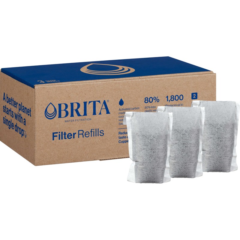 Brita Refillable Water Filter Refill Packs for Pitchers and Dispensers,