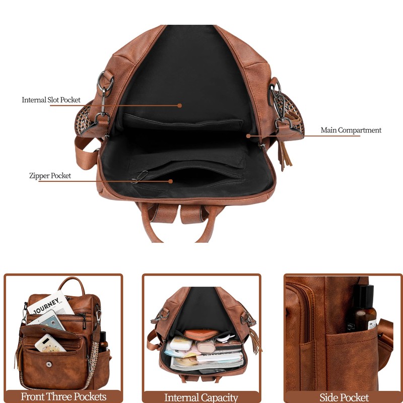 CTTOVIS Backpack Purse for Women Fashion Designer Backpack Ladies Travel