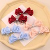 Rannyrena Sweet Lace Hair Bows for Girls Crystal Heart Bow