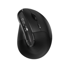 KYSONA - mouse ergonómico con visualización OLED, ratones inalámbricos Ergo verticales recargables, clic silencioso, Bluetooth y 2.4G, 5 DPI ajustables 800-6400 para computadora portátil, PC,