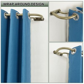 Double Curtain Rods for Window 48 to 84 Inch, Antique Bronze Double Curtain Rods Wrap Around, Room Darkening Double Curtain Rods, 1-Inch Diameter Front and 5/8 Inch Back Double Drapery Rod