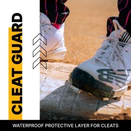 Pro Cleat Saver Adhesive, Softball & Baseball Cleat Cover Toe Protectors for Shoes & Cleats - Waterproof Protective Layer & Shoe Repair Kit for Baseball & Softball Cleats - Covers 2 Shoes, Black Color