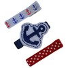 Girls Nautical Anchor Alligator Hair Clip Set (Red)