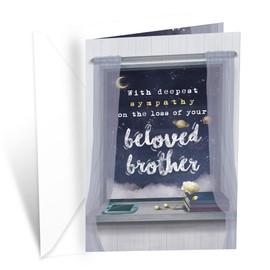 Prime Greetings Sympathy Card Loss of Brother, Made in America, Eco-Friendly, Thick Card Stock with Premium Envelope 5in x 7.75in, Packaged in Protective Mailer