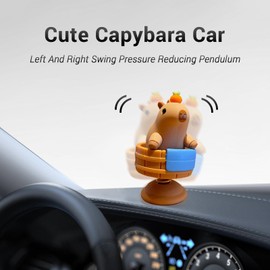 TSTESE Cute Capybara Car Dashboard Swinging Decorations Rearview Mirror Interior Ornament Funny Capybara Decorate Decor Desktop Decoration Universal Animal Accessories Gift for Owners