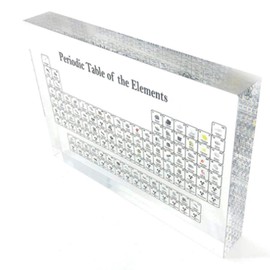 Acrylic Periodic Table Display with 85 Elements Inside Teaching Chemical Elements Periodic Table for Home Transparent 150x114x20mm / 5.9x4.5x0.8in
