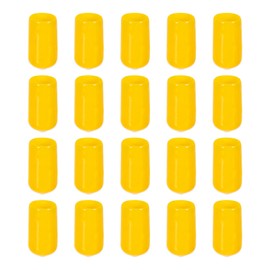 Rebower 50 Pack Screw Thread Protector Cover Rubber End Caps, [for Screw, Bolt, Rod End Cap] - 3/8 inch(10mm) Inner Dia/Yellow