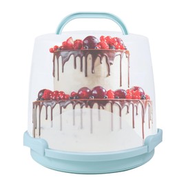 EWAFILU 3-Tier Party Cupcake Carrier, Cupcake Holder with Lid and Handle for Transport Storage 24 Cupcakes (Green)