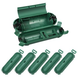 DEWENWILS 6-Pack Outdoor Extension Cord Cover, Waterproof Plug Cover with 4 Seal Latches, Adjustable Compartment for 12/14/16Gauge Cords, Protect Holiday Decoration Lights and Plugs, Green