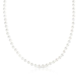 ZAVANA Long Pearl Necklace for Women 60cm or 140cm Long Pearl Necklaces for Women with White Shell Pearls Pearl Jewelry with Jewelry Case, Pearl