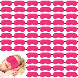 Tarpop 200 Pcs Eye Mask Sleeping Blindfold Eye Cover with Adjustable Strap for Games Party Team Building Travel Individually Wrapped Sleep Mask for Women Men (Rose Red)