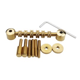 Guyker Stainless Steel Space Control Adjustable Roller Guitar Bridge Electric Guitar Replacement, Gold