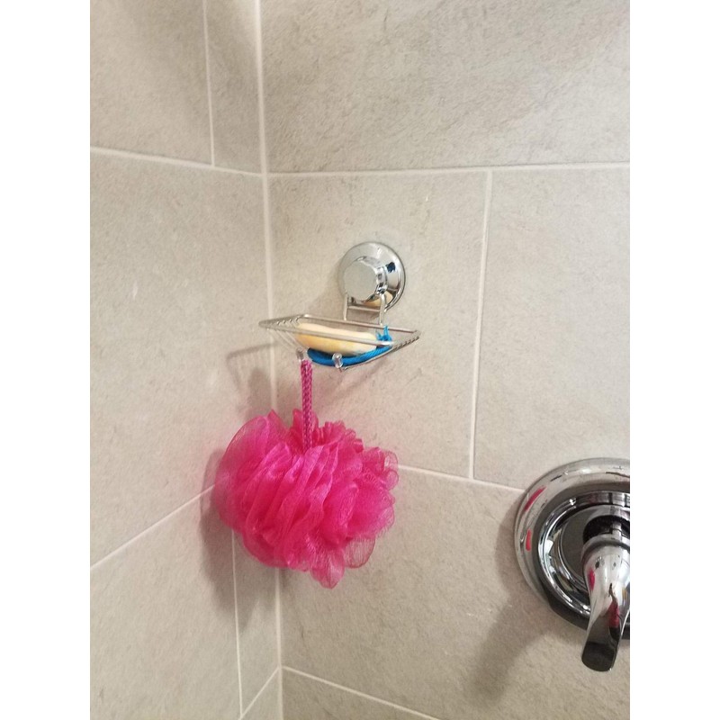 SANNO Suction Cup Soap Dish, Powerful Suction Cup, Sponges Holder