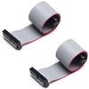 Fielect 20 Pin 30cm Grey Flat Ribbon Cable Connector, 2.54mm